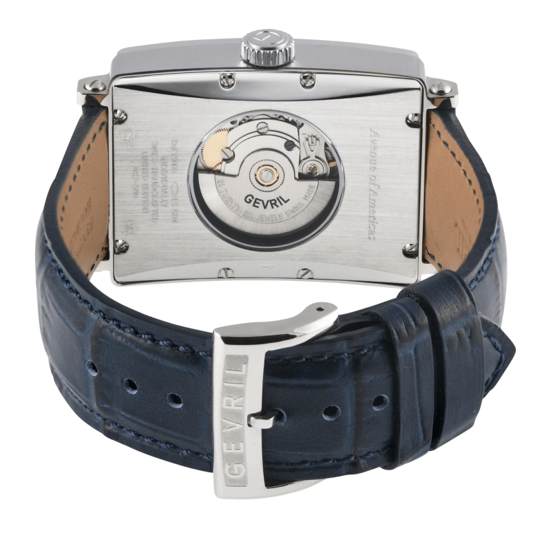 Gevril,Avenue of Americas 44mm,44mm,Stainless Steel,Blue,Automatic,Day,38hours,15003,15003-1