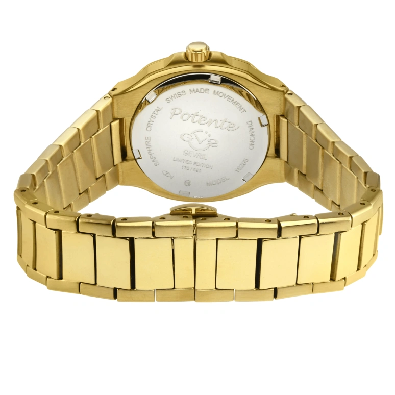 Gevril,Potente 33mm,33mm,Stainless Steel,White,Quartz,Sapphire,Cushion,18205B