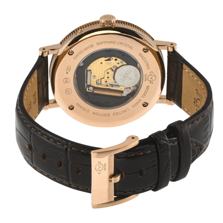 Gevril,Maestro 48mm,48mm,Stainless Steel,Black,Quartz,Moonphase,Month,Date,Day,Sapphire,Round,43604