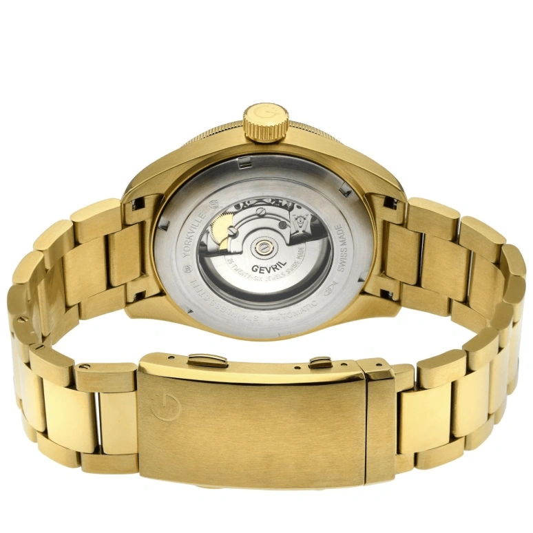 Gevril,Yorkville 43mm,43mm,Stainless Steel,Black,Blue,Automatic,Day,38hours,48602