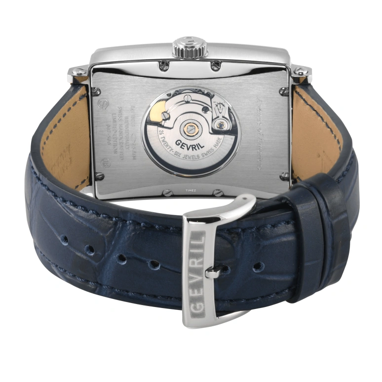 Gevril,Avenue of Americas 44mm,44mm,Stainless Steel,Blue,Automatic,Date,Day,15023