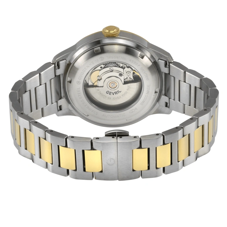 Gevril,Guggenheim 44mm,44mm,Stainless Steel,Silver,Automatic,Day,Sapphire,49207B
