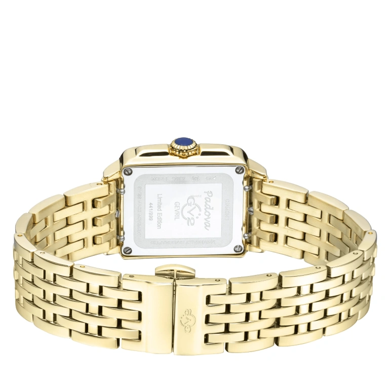 Gevril,Padova 28.50mm,28.50mm,Stainless Steel,Black,Dual,Quartz,Sapphire,Rectangular,12307B