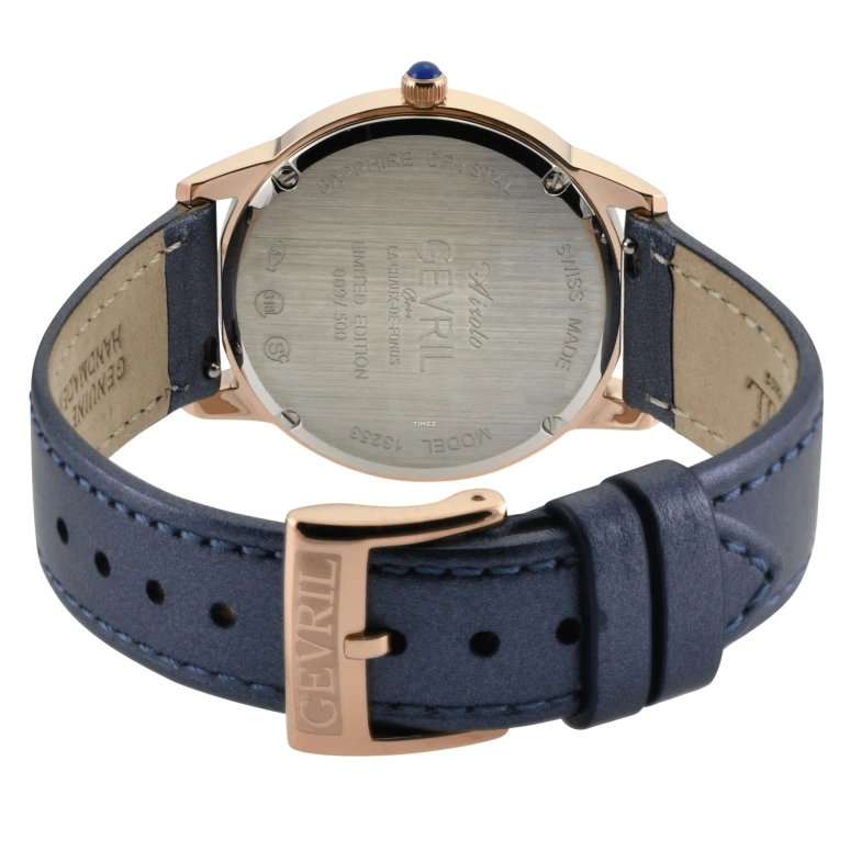 Gevril,Airolo 36mm,36mm,Stainless Steel,Blue,Quartz,Sapphire,Round,13253