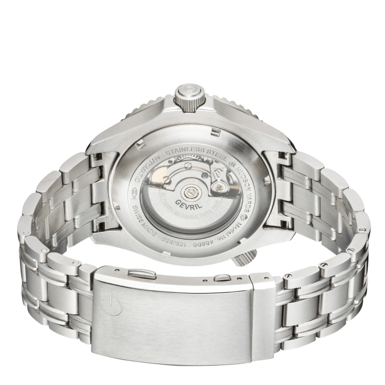 Gevril,Hudson Yards 43mm,43mm,Stainless Steel,Black,Automatic,Day,38hours,48800