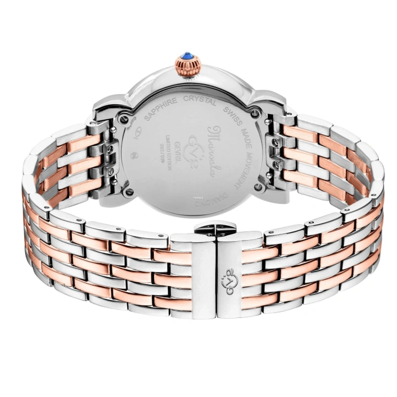 Gevril,Marsala 37mm,37mm,Stainless Steel,White,Quartz,Sapphire,Crystal Glass,Round,9865B