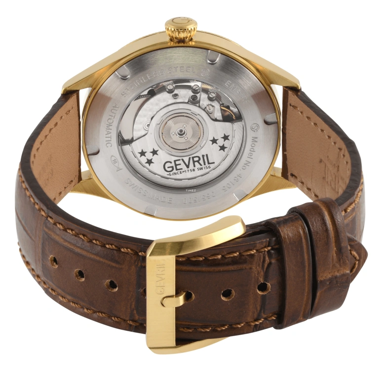Gevril,Empire 40mm,40mm,Stainless Steel,Silver,Automatic,Day,Sapphire,48105