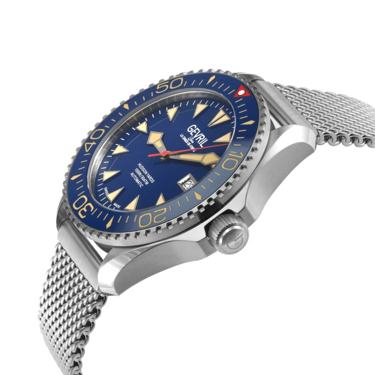 Gevril,Hudson Yards 43mm,43mm,Stainless Steel,Blue,Automatic,Day,38hours,48841B