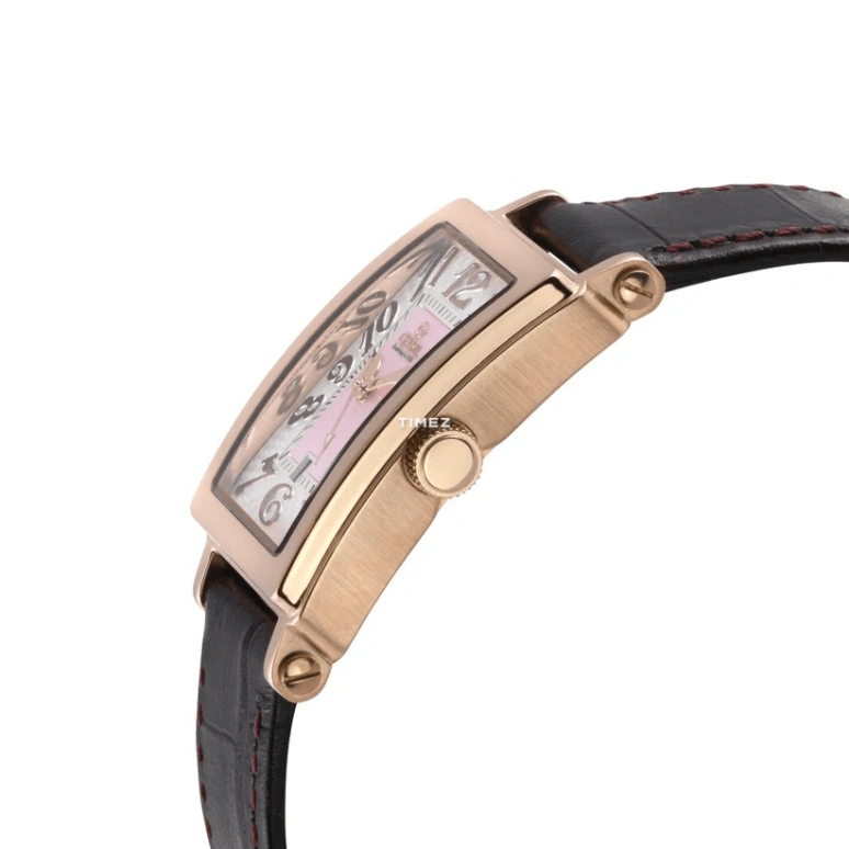 Gevril,Avenue of Americas 33x25mm,33x25mm,Stainless Steel,Pink,Quartz,Day,Sapphire,Crystal Glass,7345R,7345R-4