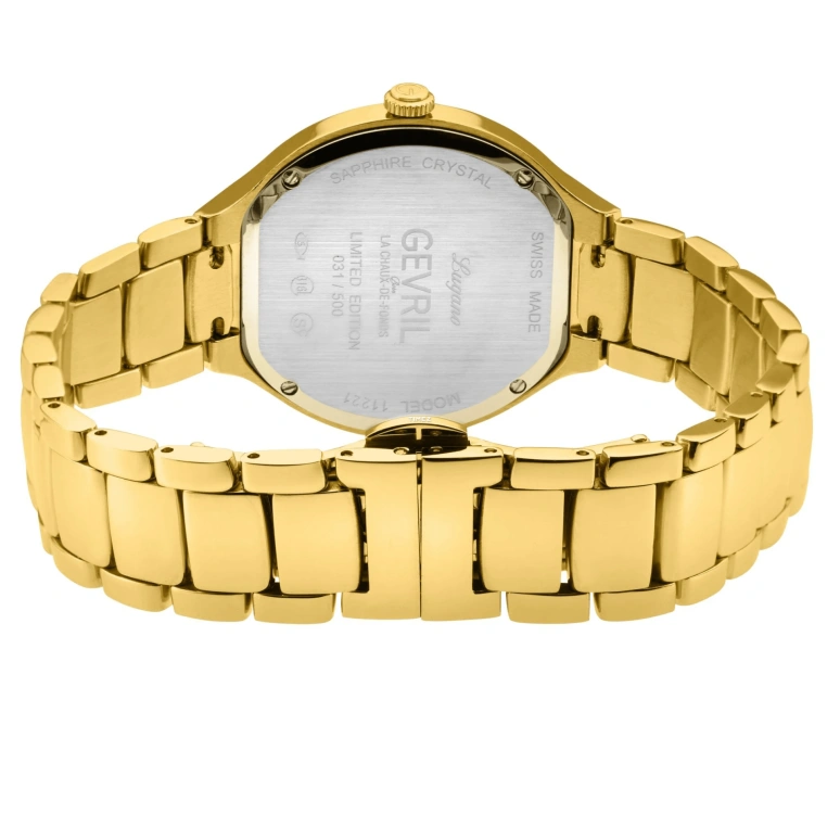 Gevril,Lugano 38mm,38mm,Stainless Steel,White,Quartz,Sapphire,Tonneau,11221B