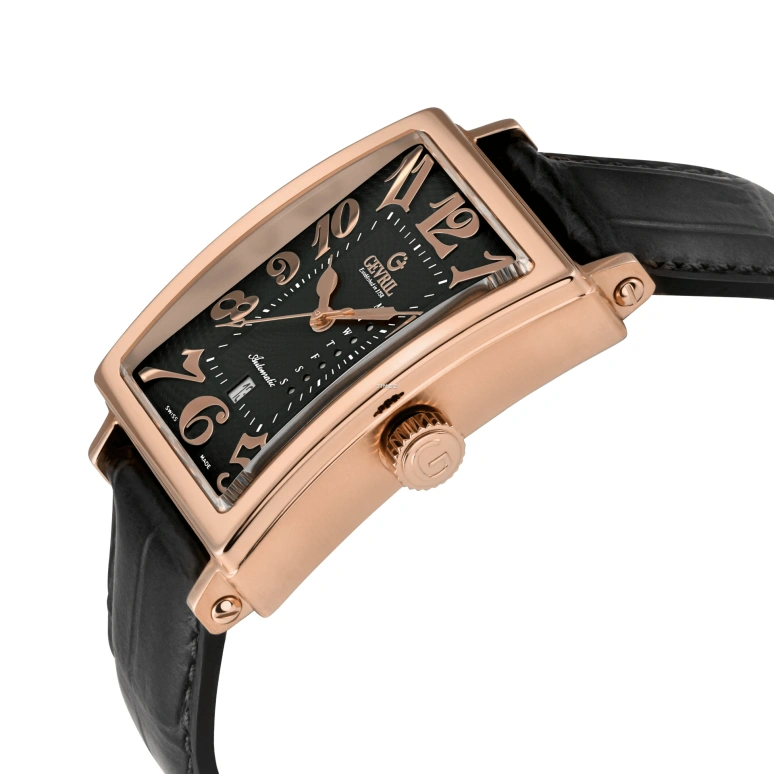 Gevril,Avenue of Americas 44mm,44mm,Stainless Steel,Black,Automatic,Date,Day,15212