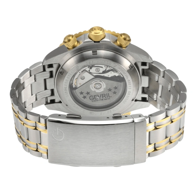 Gevril,Hudson Yards 43mm,43mm,Stainless Steel,Blue,Automatic,Chronograph,Day,48813B