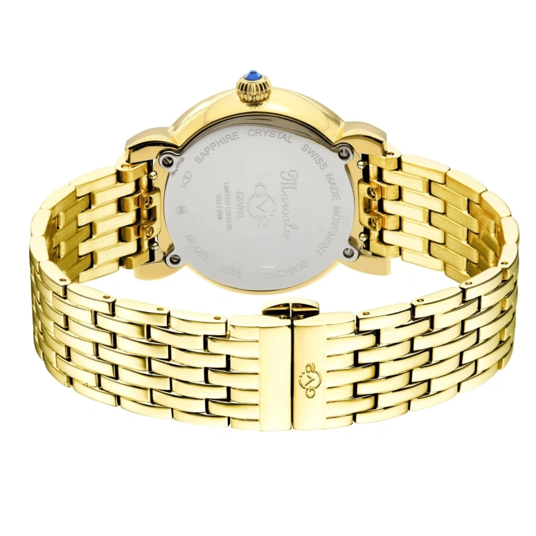Gevril,Marsala 37mm,37mm,Stainless Steel,Silver White,White,Quartz,Sapphire,Crystal Glass,Round,9866B