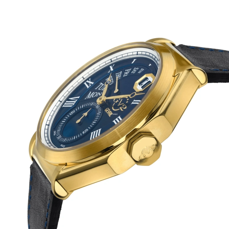 Gevril,Marchese 44mm,44mm,Stainless Steel,Blue,Quartz,Date,Day,Retrograde,42424