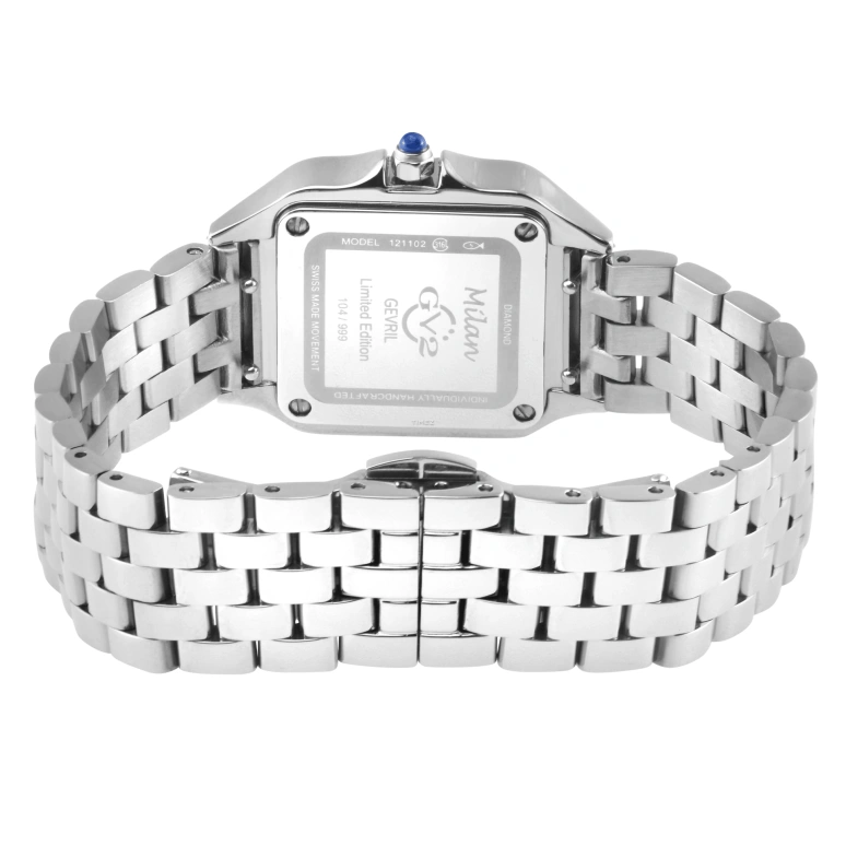 Gevril,Milan 27.50mm,27.50mm,Stainless Steel,Pink,Quartz,Sapphire,Square,121102B