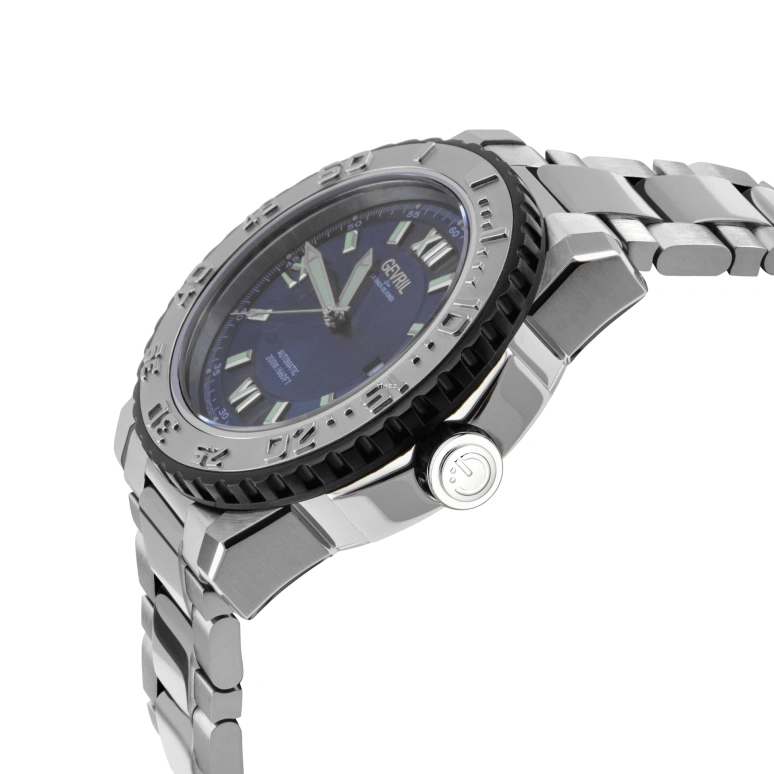 Gevril,Seacloud 44mm,44mm,Stainless Steel,Blue,Automatic,Day,36hours,31209B