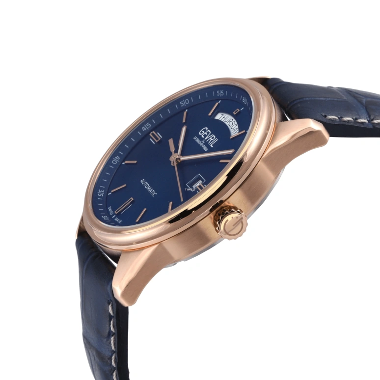 Gevril,Excelsior 42mm,42mm,Stainless Steel,Blue,Automatic,Date,Day,48204