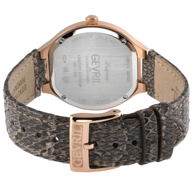 Gevril,Lugano 38mm,38mm,Stainless Steel,White,Quartz,Sapphire,Tonneau,11251