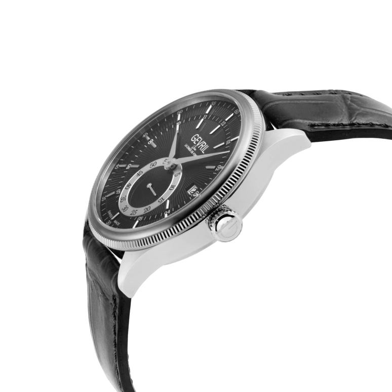 Gevril,Empire 40mm,40mm,Stainless Steel,Black,Automatic,Day,Sapphire,48100