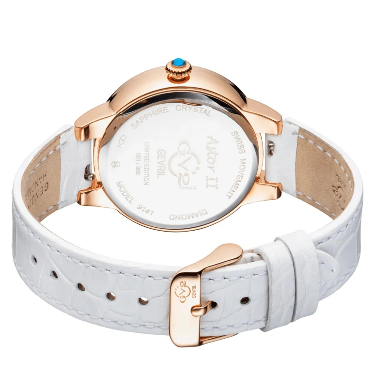 Gevril,Astor 38mm,38mm,Stainless Steel,White,Quartz,Sapphire,Crystal Glass,Round,9141,9141-L2