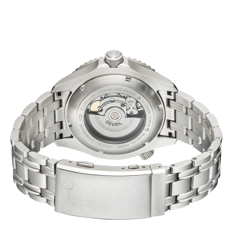 Gevril,Hudson Yards 43mm,43mm,Stainless Steel,Blue,Automatic,Day,38hours,48801