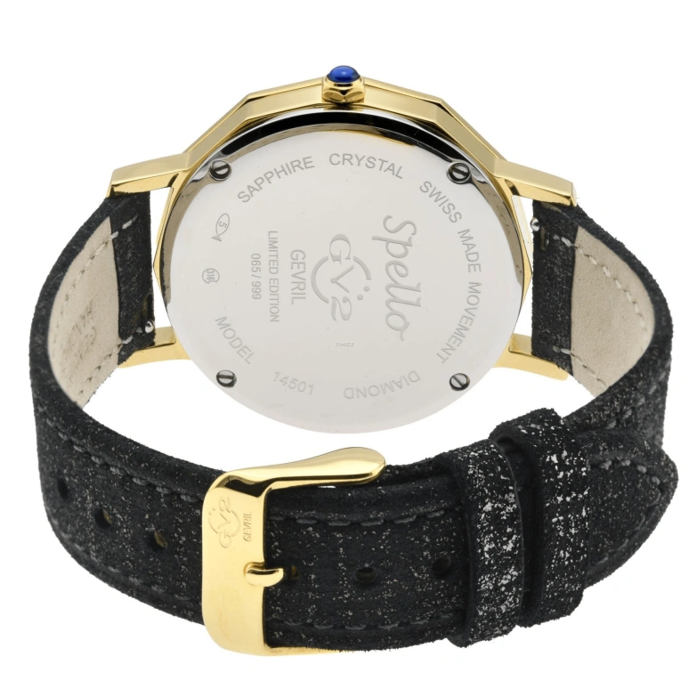 Gevril,Spello 38mm,38mm,Stainless Steel,White,Quartz,Sapphire,Twelve edge,14501