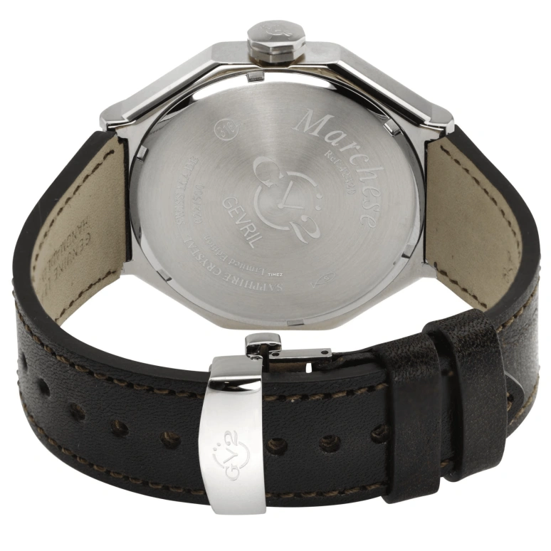 Gevril,Marchese 44mm,44mm,Stainless Steel,Silver,Quartz,Date,Day,Retrograde,42420