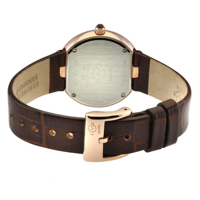 Gevril,Arezzo 33mm,33mm,Stainless Steel,Brown,Quartz,Sapphire,Round,13304