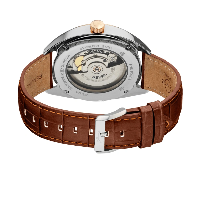 Gevril,Five Points 40mm,40mm,Stainless Steel,Silver,Automatic,Day,38hours,48700A