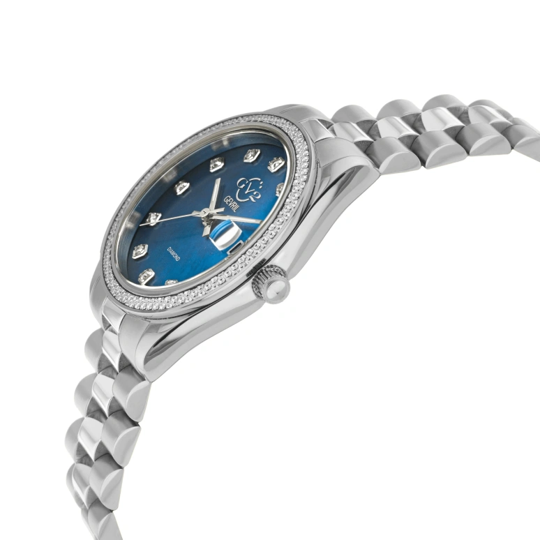 Gevril,Turin 36mm,36mm,Stainless Steel,Blue,Quartz,Day,Sapphire,12429B