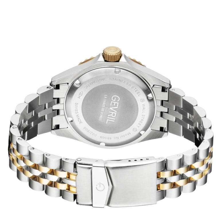 Gevril,Wall Street 43mm,43mm,Stainless Steel,Blue,Automatic,Day,38hours,4856B