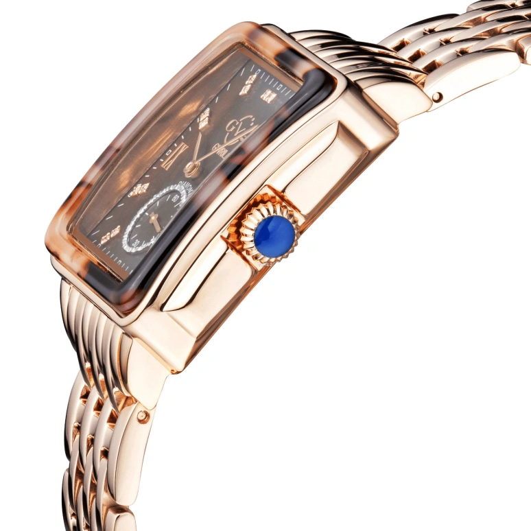 Gevril,Bari 37mm,37mm,Stainless Steel,Black,Burgundy,Quartz,Sapphire,Crystal Glass,Rectangular,9249B