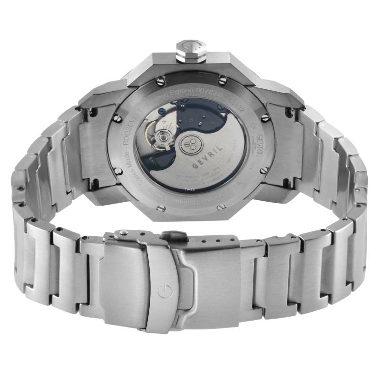 Gevril,Roosevelt 43mm,43mm,Titanium,Black,Quartz,Day,Sapphire,46532B