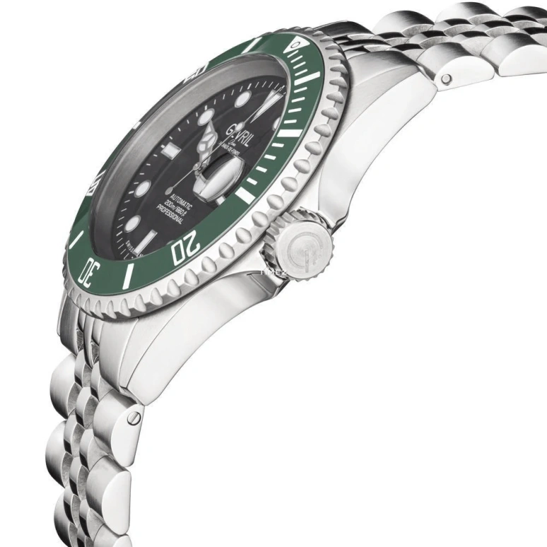 Gevril,Wall Street 43mm,43mm,Stainless Steel,Black,Automatic,Day,38hours,4852B