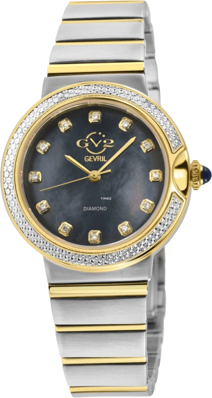 Gevril,Sorrento 33mm,33mm,Stainless Steel,Black,Quartz,Sapphire,Round,12440B