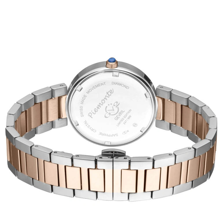 Gevril,Piemonte 36mm,36mm,Stainless Steel,White,Quartz,Sapphire,Round,14204B