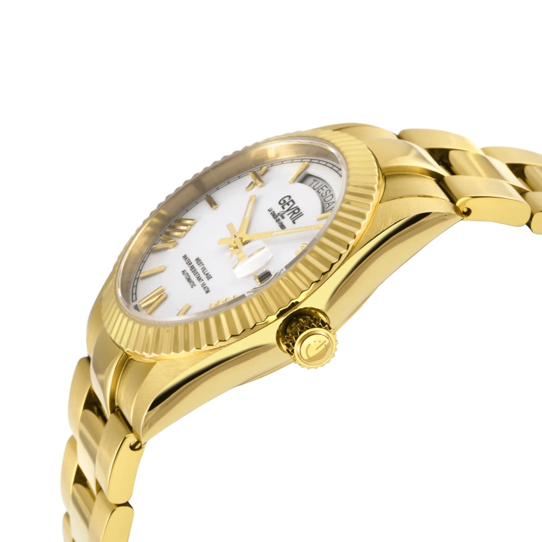 Gevril,Wall Street 40mm,40mm,Stainless Steel,White,Automatic,Date,Day,48952B