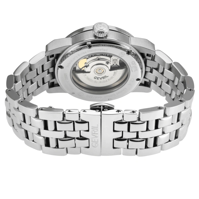 Gevril,Madison 39mm,39mm,Stainless Steel,Silver,Automatic,Moonphase,Day,2590
