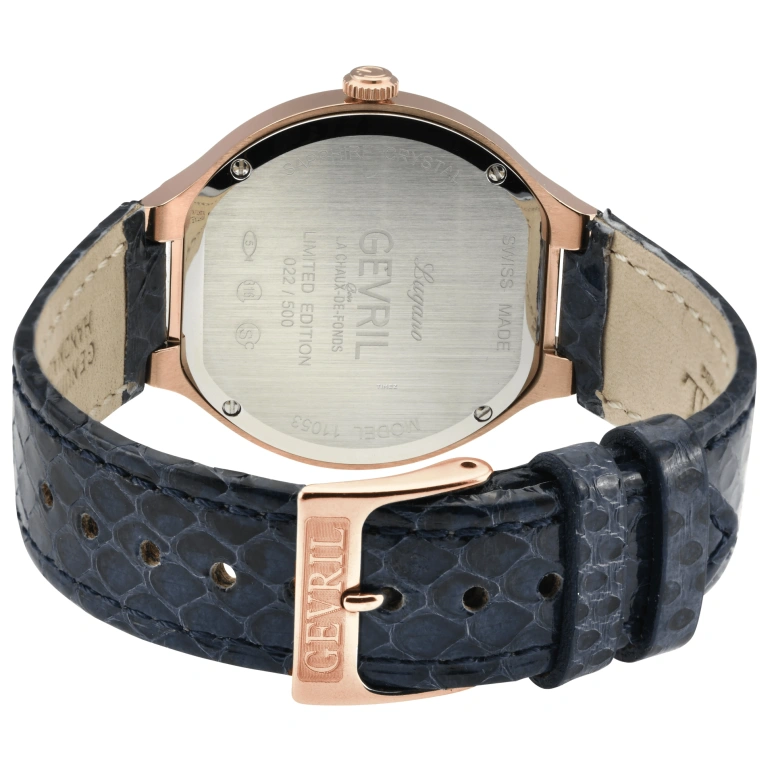 Gevril,Lugano 38mm,38mm,Stainless Steel,Blue,Quartz,Sapphire,Tonneau,11053