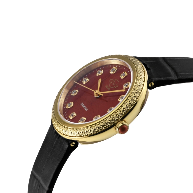 Gevril,Arezzo 33mm,33mm,Stainless Steel,Red,Quartz,Sapphire,Round,13303