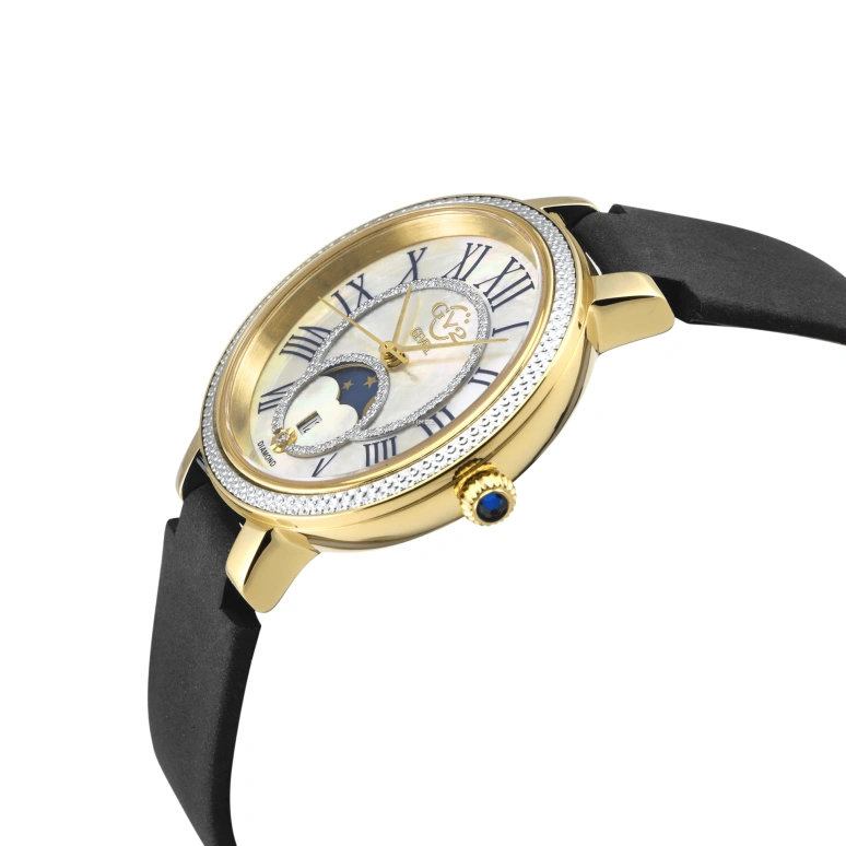 Gevril,Genoa 37mm,37mm,Stainless Steel,White,Quartz,Moonphase,Day,12542