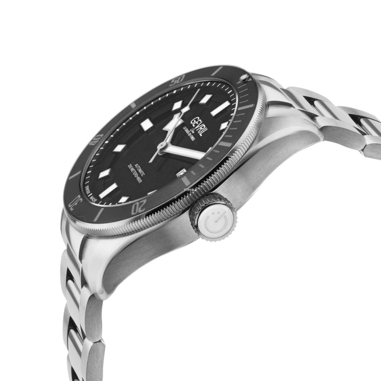 Gevril,Yorkville 43mm,43mm,Stainless Steel,Black,Automatic,Day,38hours,48600