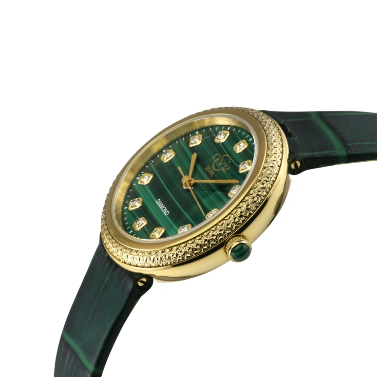 Gevril,Arezzo 33mm,33mm,Stainless Steel,Green,Quartz,Sapphire,Round,13302