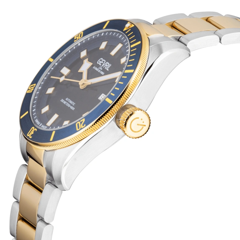 Gevril,Yorkville 43mm,43mm,Stainless Steel,Ocean Blue,Automatic,Day,38hours,48604