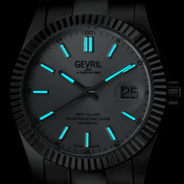 Gevril,Wall Street 40mm,40mm,Stainless Steel,Silver,Automatic,Day,38hours,48922