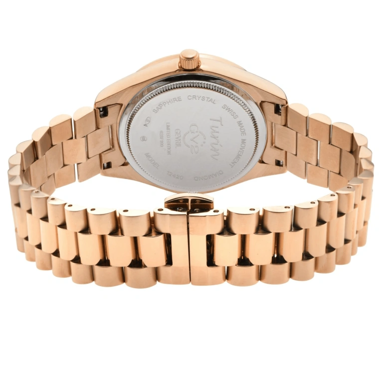 Gevril,Turin 36mm,36mm,Stainless Steel,Brown,Quartz,Day,Sapphire,12420B
