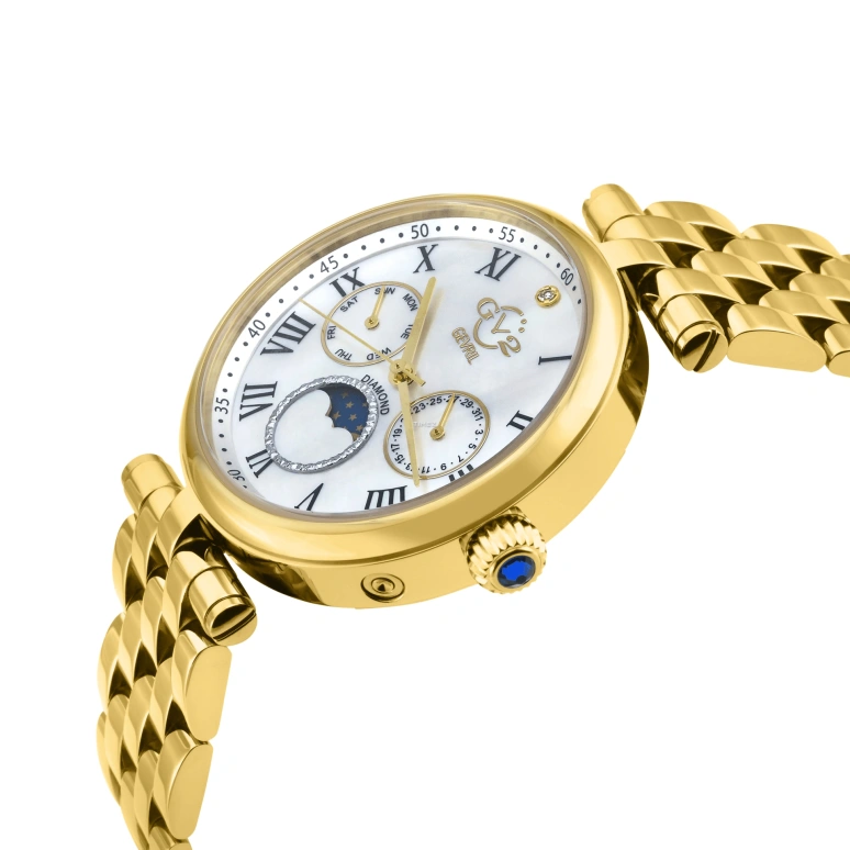 Gevril,Florence 36mm,36mm,Stainless Steel,White,Quartz,Moonphase,Date,Day,12513