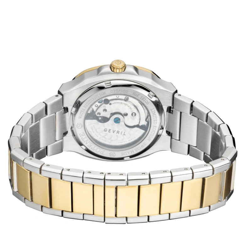 Gevril,Potente 40mm,40mm,Stainless Steel,Blue,Automatic,Day,Sapphire,Crystal Glass,18106
