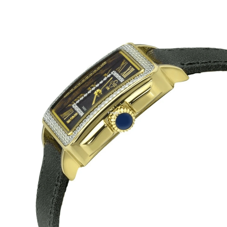 Gevril,Padova 27.50mm,27.50mm,Stainless Steel,Black,Quartz,Sapphire,Rectangular,12313