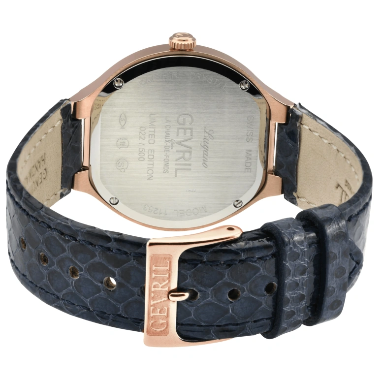 Gevril,Lugano 38mm,38mm,Stainless Steel,Blue,Quartz,Sapphire,Tonneau,11253